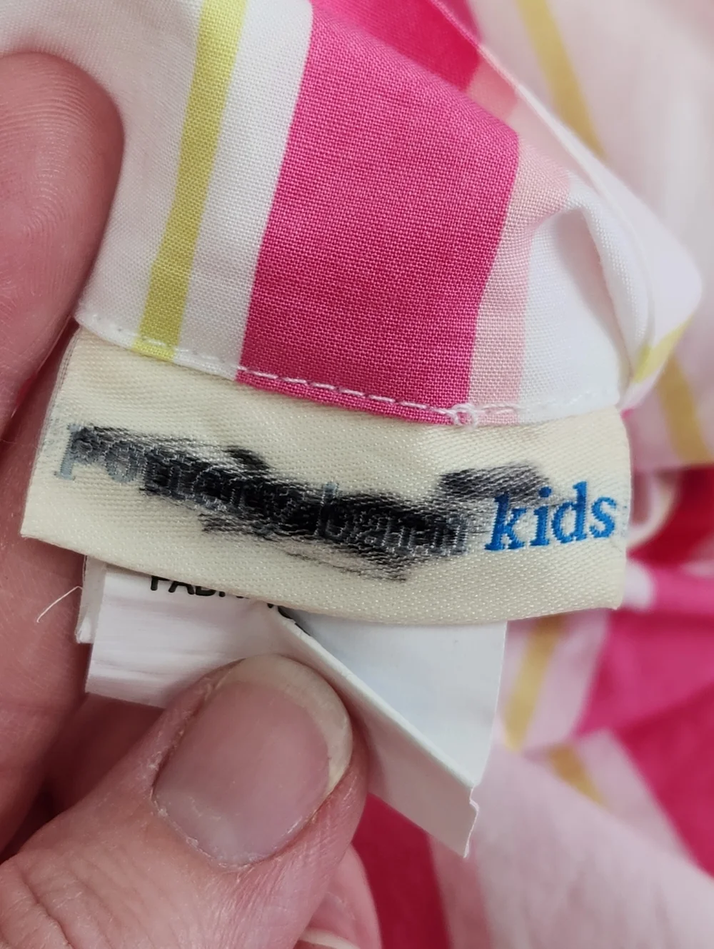 Pottery Barn Kids Striped Duvet Cover Sz Sz F/Q Bright Colorful Pink Lime